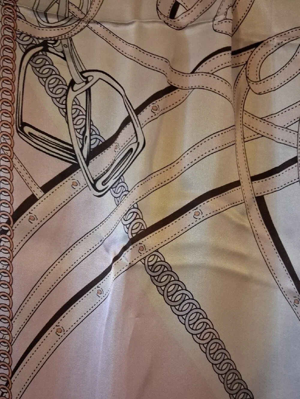 NIB- Silky Equestrian Print Scarf in Blush Pink